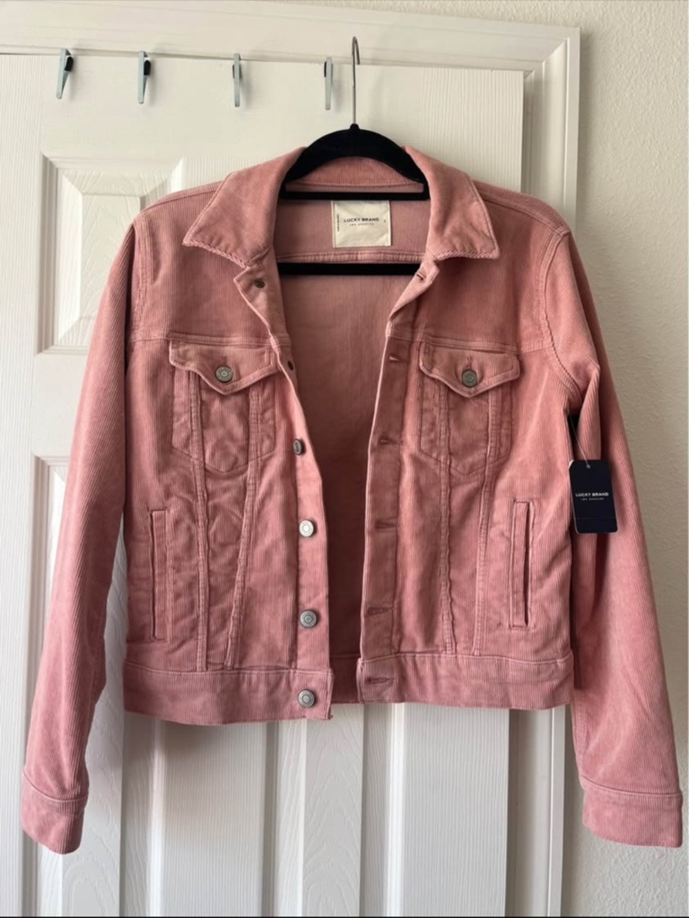 Lucky Brand Dusty Rose Corduroy Trucker Jacket